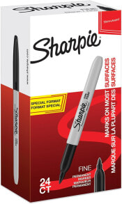 Письменные ручки Sharpie Fine маркер 24 шт Черный Тонкий наконечник 2077128