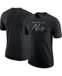 Nike men's Heather Black Brooklyn Nets Courtside Versus Flight Max90 T-shirt