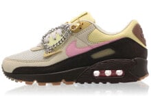 Nike Air Max 90 古巴链 复古气垫 低帮 跑步鞋 女款 黄 / Кроссовки Nike Air Max CZ0469-200