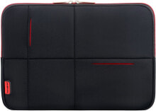 Мужские сумки для ноутбуков Чехол для ноутбука черный  Samsonite, AirGlow Sleeves 14.1 inch Shoulder Bag 36 Cm, 4 L, black/red