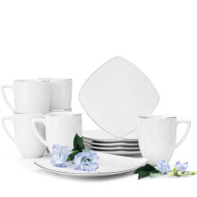 Cappuccino Tassen Set weiß Carlina