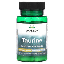 Аминокислоты swanson, Таурин, 500 мг, 60 растительных капсул