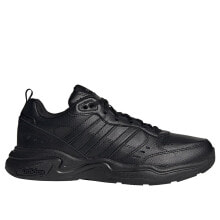 Мужские кроссовки Мужские кроссовки повседневные черные кожаные низкие демисезонные на высокой подошве Adidas Strutter