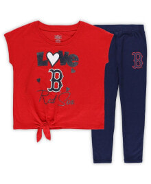 Outerstuff little Girls Navy, Red Boston Red Sox Forever Love Tri-Blend T-shirt and Leggings Set