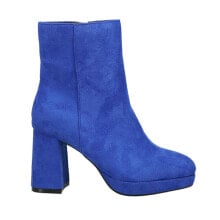 Синие женские высокие ботинки