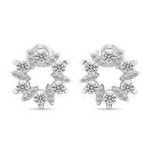 Ювелирные серьги charming silver earrings with clear zircons EA593W