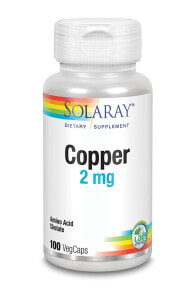 Медь solaray Copper Медь 2 мг 100 вегетарианских капсул
