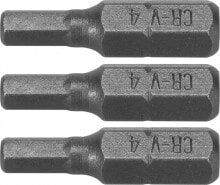 Биты для электроинструмента dedra Screwdriver bits Hex H4x25mm, 3 pcs blister (18A04H40-03)
