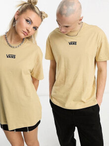 Купить бежевые мужские футболки Vans: Футболка Vans Center Drop Unisex Sand