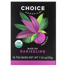 Choice Organic Teas, Черный чай, дарджилинг, 16 чайных пакетиков, 32 г (1,12 унции)