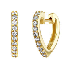 Ювелирные серьги evelina Clear Cubic Zirconia Heart Earrings DCC1581EWGP Silver/Gold Plated