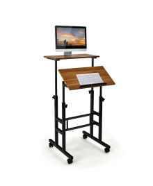 Costway mobile Standing Desk Rolling Adjustable Laptop Cart Home Office