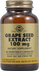 Антиоксиданты Solgar Grape Seed Extract Экстракт виноградных косточек 100 мг 60 растительных капсул