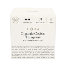 Гигиенические прокладки и тампоны Cora Organic Cotton Tampons Super Plus Тампоны из органического хлопка с аппликатором Супер плюс 16 шт.