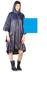 Blue rain poncho cape
