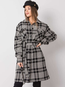 Женские пальто Удлиненное черно-белое клетчатое пальто Factory Price