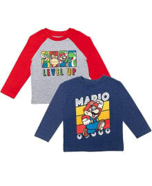 Купить детские футболки и майки для мальчиков Super Mario: Toddler Boys Nintendo 2 Pack Graphic T-Shirts