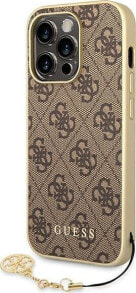 Guess Etui Guess GUHCP14XGF4GBR Apple iPhone 14 Pro Max brązowy/brown hardcase 4G Charms Collection