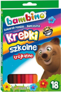 Цветные карандаши для рисования для детей st. Majewski Kredki szkolne trójkątne, 18 kolorów, licencja BAMBINO
