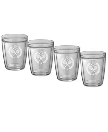Kraftware pastimes 14 Oz Double Old Fashioned Short Drinking Tennis Glass, Set of 4