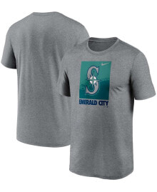 Nike men's Heathered Gray Seattle Mariners Local Logo Legend T-shirt