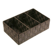 Box with compartments Versa Dark brown 21 x 10 x 32 cm