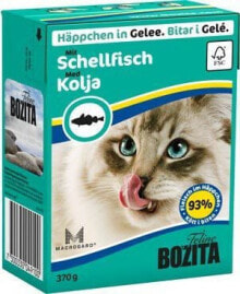 Влажные корма для кошек влажный корм для кошек Bozita, гель с треской, 370 г