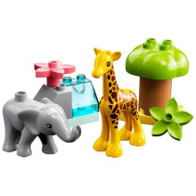 LEGO 10971 DUPLO Afrikanische Wildtiere, 2 Jahre altes Safari-Spielzeug mit Elefanten- und Giraffen-Minifiguren mit Spielmatte