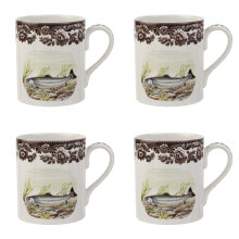 Spode woodland King Salmon Mug Set/4