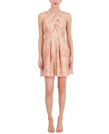 Vince Camuto women's Jacquard Fit & Flare Halter Dress