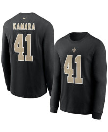 Nike men's Alvin Kamara Black New Orleans Saints Player Name and Number Long Sleeve T-shirt