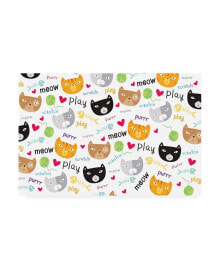 Trademark Global holli Conger Pet Life cat pattern Canvas Art - 19.5