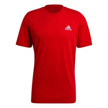 Мужская футболка спортивная красная однотонная с логотипом adidas T-shirt adidas M GK9642