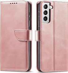 Hurtel Magnet Case elegancki futerał etui pokrowiec z klapką i funkcją podstawki Samsung Galaxy S22+ (S22 Plus) różowy