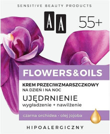 Straffende Tages- und Nachtcreme gegen Falten 55+ - AA Flowers & Oils Night And Day Cream