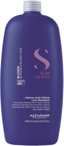 Shampoo mit Anti-Gelbstich-Effekt für natürliches und gebleichtes blondes und graues Haar - AlfaParf Milano Semi Di Lino Blonde Intense Anti-Yellow Low Shampoo