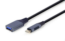 Gembird A-USB3C-OTGAF-01 - 0.15 m - USB C - USB A - USB 3.2 Gen 1 (3.1 Gen 1) - 5000 Mbit/s - Grey