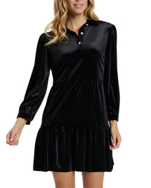 Купить черные женские платья Jude Connally: Jude Connally Velvet Henley Mini Dress Women's