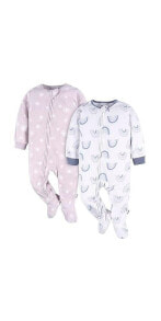 Купить детские пижамы для девочек Gerber: Baby Girls Baby Footed Blanket Sleepers, 2-pack