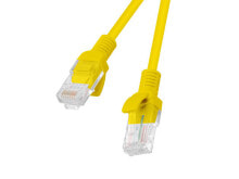 Кабели и разъемы для аудио- и видеотехники Lanberg PCU6-10CC-0050-Y сетевой кабель Желтый 0,5 m Cat6 U/UTP (UTP)