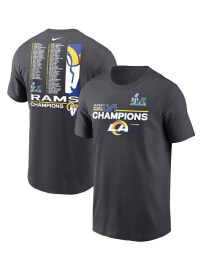 Nike men's Anthracite Los Angeles Rams Super Bowl LVI Champions Roster T-shirt