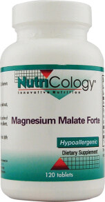 Магний Nutricology Magnesium Malate Forte Комплекс с магнием и витамином B2 для выработки энергии 120 таблеток