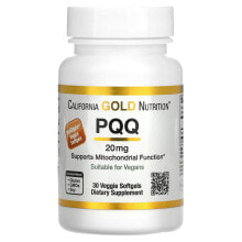Антиоксиданты california Gold Nutrition, пирролохинолинхинон, 20 мг, 30 растительных капсул
