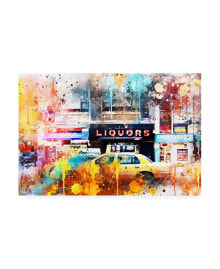 Trademark Global philippe Hugonnard NYC Watercolor Collection - Urban Taxi Canvas Art - 15.5