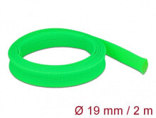 Комплектующие для телекоммуникационных шкафов и стоек braided Sleeve stretchable 2 m x 19 mm green
