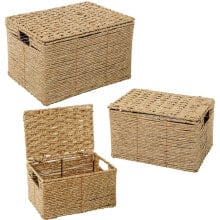 Set of Baskets Alexandra House Living 03851 Brown Wood wicker Rattan (3 Units)