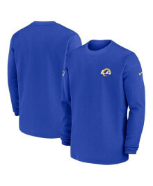 Nike men's Royal Los Angeles Rams 2023 Sideline Throwback Heavy Brushed Waffle Long Sleeve T-shirt