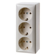 Accessories for sockets and switches berker 3gang SCHUKO socket outlet - Type F - White - Duroplast - IP20 - 250 V - 16 A