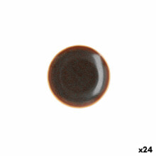 Flat plate Ariane Decor Ceramic Brown (Ø 15 cm) (24 Units)