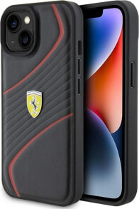 Купить чехлы для смартфонов Ferrari: Ferrari Ferrari FEHCP15SPTWK iPhone 15 / 14 / 13 6.1" czarny/black hardcase Twist Metal Logo